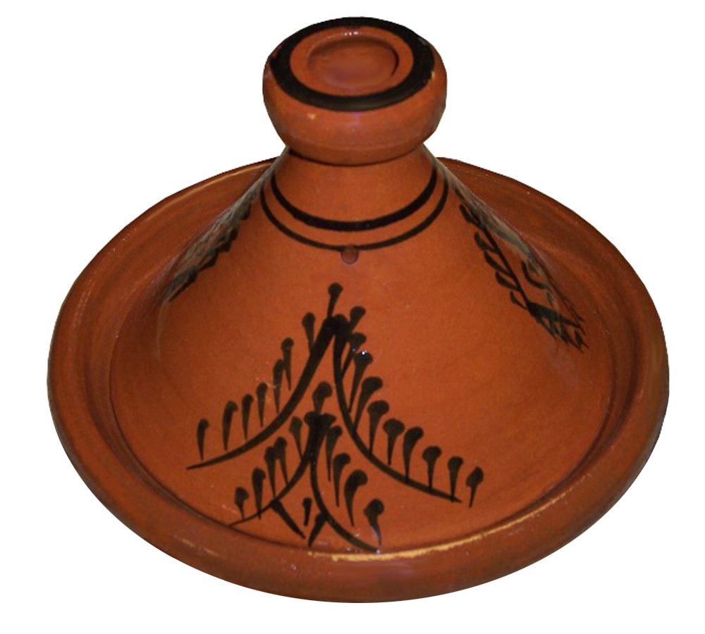 Moroccan small cooking tagine handmade glazed 8 inches in diameter