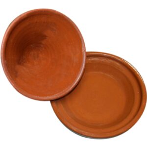 Moroccan small cooking tagine handmade glazed 8 inches in diameter