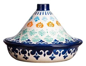 hand painted tajine cooking pot with lid ceramic tagine pot cooking pot for cooking and stew casserole slow cooker 22.5.30