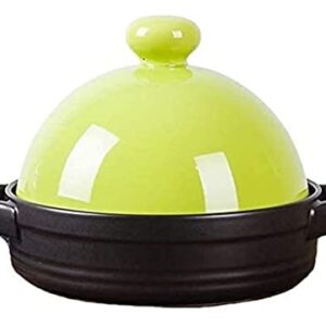 Trendy Casserole Pot Tagine Pot Heat Resistant Pottery Fire Casserole Pot Saucepan For Home Cooking And Stew 22.5.29 (Color : Green)