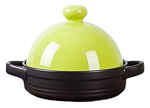 Trendy Casserole Pot Tagine Pot Heat Resistant Pottery Fire Casserole Pot Saucepan For Home Cooking And Stew 22.5.29 (Color : Green)