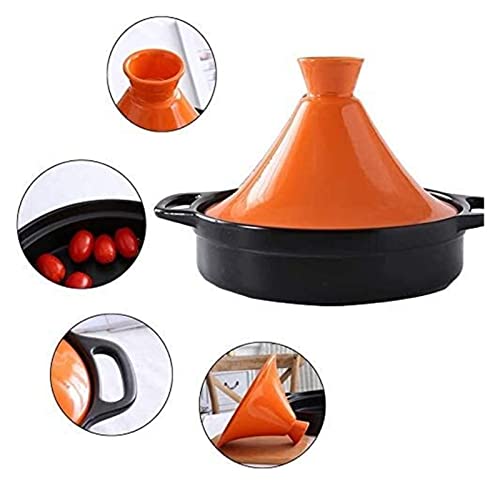 Easy Clean Moroccan Enameled eramic Tagine Pot With 2 Handle And Lid Different Cooking Styles For Home Kitchen 22.5.29