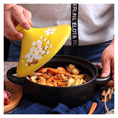 Easy To Clean Clay Ceramics Casseroles Flower Painted Moroccan Tagine PotSlow Cooker For Cooking Healthy Food 22.5.29