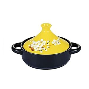 Non Stick Flower Painted Moroccan Tagine Pot Easy To Clean Clay Ceramics Casseroles Slow Cooker For Cooking Healthy Food 22.5.28