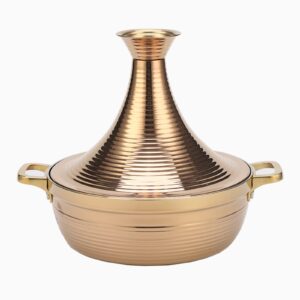 6 sizes moroccan tagine cooking pot tajine cookware with cone-shaped closed lid stew casserole slow cooker for induction cooktop gas stove,gold,30cm