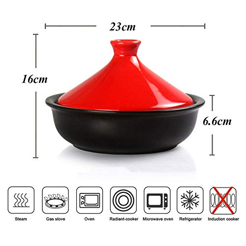 Moroccan tagine Pot Small tagine Bowl Round Ceramic Casserole Clay Pot with lid Heat-Resistant hot Pot earthen Pot