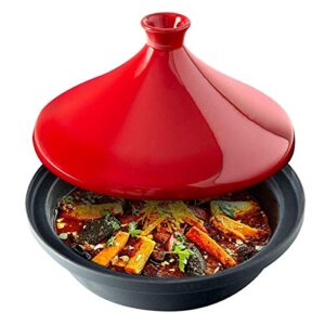 Moroccan tagine Pot Small tagine Bowl Round Ceramic Casserole Clay Pot with lid Heat-Resistant hot Pot earthen Pot