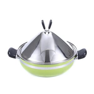 bamfy stainless steel moroccan tagine pot for cooking heighten 28cm cone-shaped lid nonstick tajine pot steamer casserole with steamer