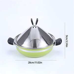 BAMFY Stainless Steel Moroccan Tagine Pot for Cooking Heighten 28cm Cone-Shaped Lid Nonstick Tajine Pot Steamer Casserole with Steamer