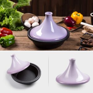 Casserole Dishes with Lids 10.6" Cast Iron Tagine Pot,with Anti-Hot Silicone Gloves Casserole Dishes (#2)