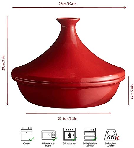 Casserole Dishes with Lids Cooking Tagine Medium Pot with Lid for Different Cooking Styles and Temperature Settings (#1)