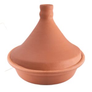 handmade clay tagine pot for cooking, lead-free unglazed earthenware tajine pot for stovetop, terracotta tangine pot for moroccan, indian, and asian dishes (large)