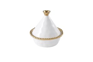 pampa bay golden salerno titanium-plated porcelain small tagine, 5 x 5in