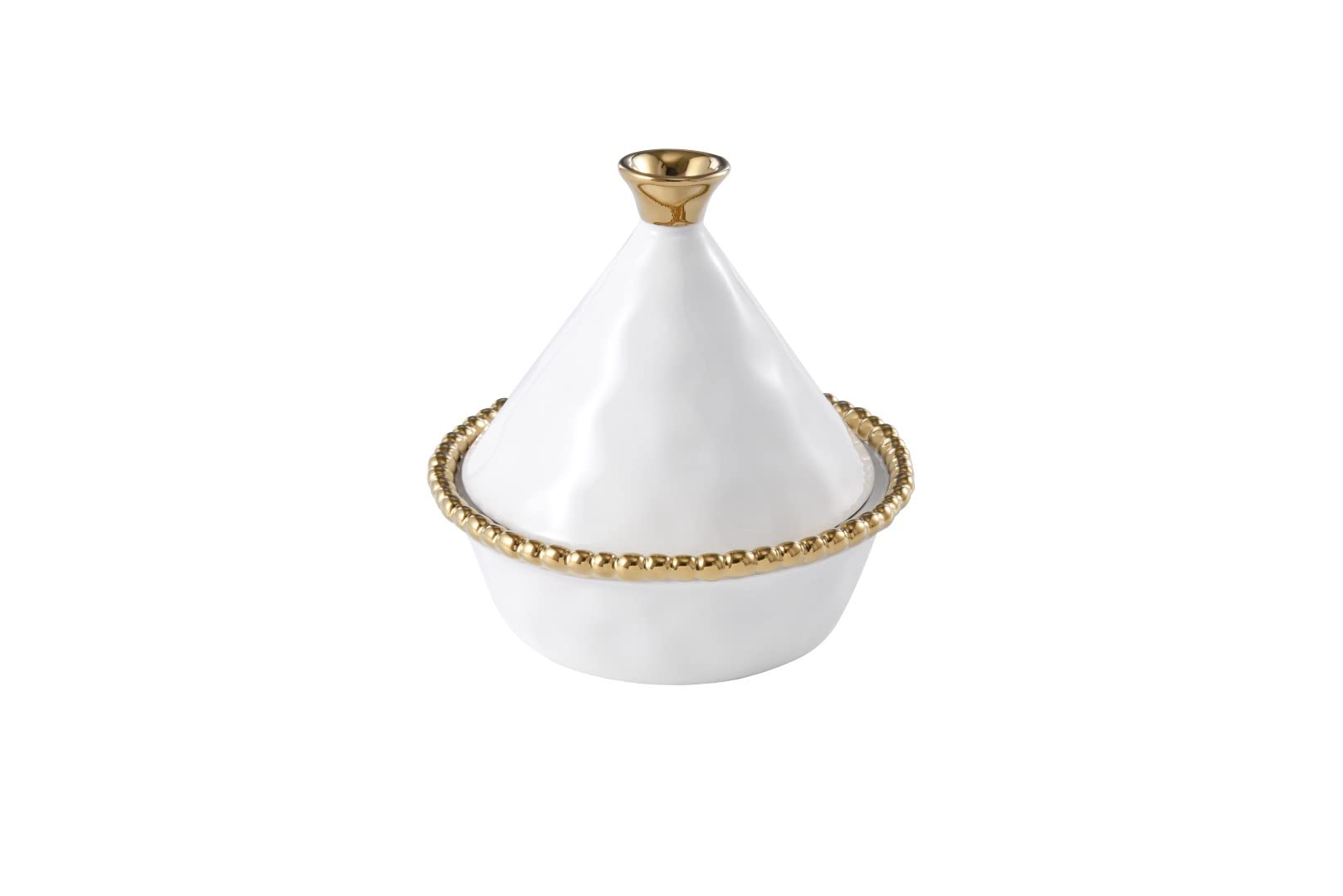 Pampa Bay Golden Salerno Titanium-Plated Porcelain Small Tagine, 5 x 5in