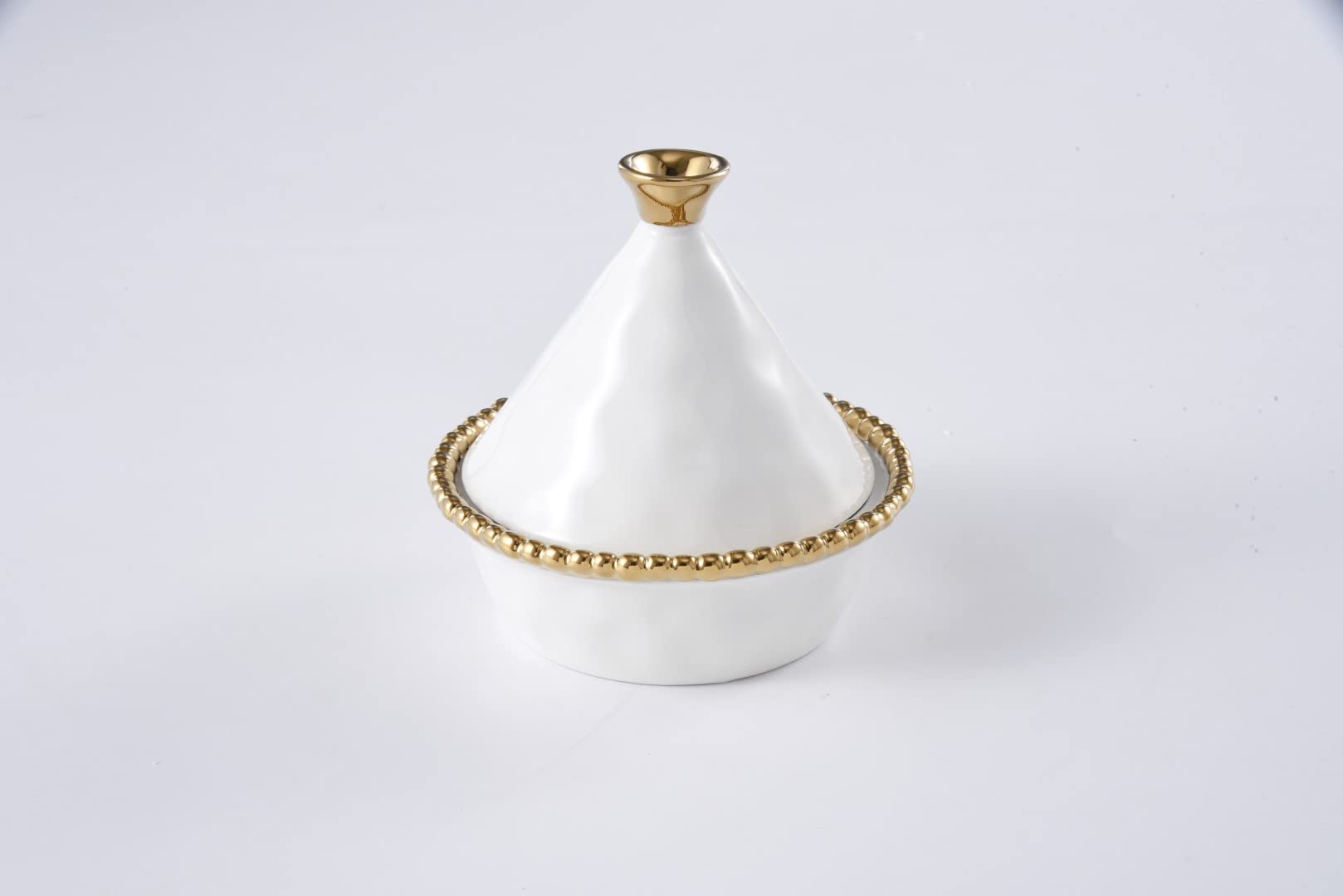 Pampa Bay Golden Salerno Titanium-Plated Porcelain Small Tagine, 5 x 5in