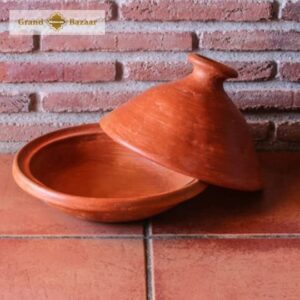 eco moroccan cooking tagine by oued laou northern morocco hand crafted (22 cm round)