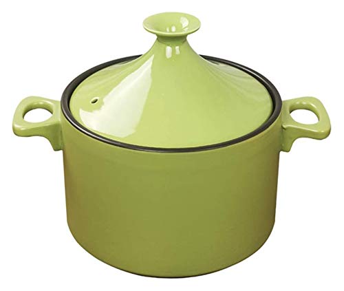 Clay Pot Ceramic Stew Pot Casserole Pot Sauce Side Dish,Moroccan Tagine Cooking Pot,Steamer Bra Braise Pan,Handmade Ceramic Casserole,4L Tagine Ceramic Pot,Healthy Clay Pot for Braising Slow Cooking