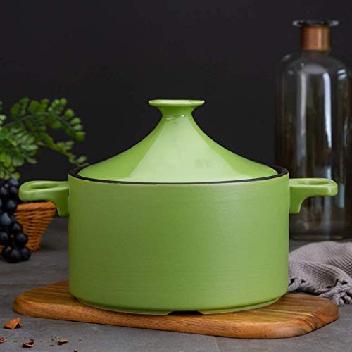 Clay Pot Ceramic Stew Pot Casserole Pot Sauce Side Dish,Moroccan Tagine Cooking Pot,Steamer Bra Braise Pan,Handmade Ceramic Casserole,4L Tagine Ceramic Pot,Healthy Clay Pot for Braising Slow Cooking