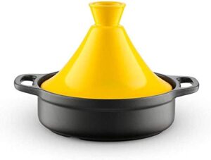 clay pot ceramic stew pot casserole pot moroccan ceramic tagine,casserole with handle,bright color steam stewpot,healthy micro-pressure cooker (color : yellow, size : small)