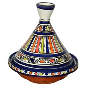 serving tagine handmade ceramic tajine dish 8 inches multicolored strip