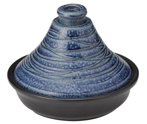 Yokkaichi 6-12708 Banko Ware Direct Flame and Microwave Compatible, Indigo Glaze, Tagine Pot No. 8