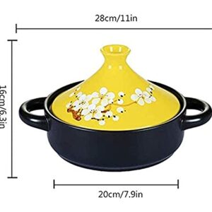 Cooking Tagine Pot, 20Cm Tagine Pot Cookware Casserole Pots with Lids Simple Cooking Tagine Lead Free Different Cooking Styles 1.5L