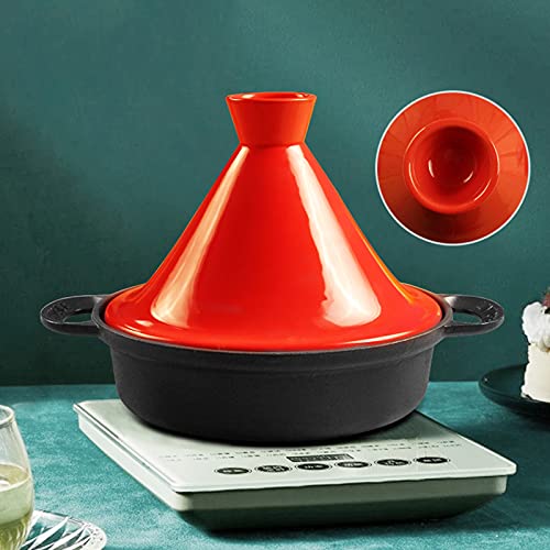 3L Ceramic Tagine Pot for 3-5 People - Moroccan Nonstick Cooking Pot Kitchen Cooker with Lid for Cooking Healthy Food,Green