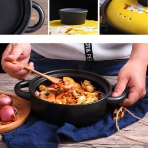 JINXIU Casserole Tagine Pot Cookware, 20Cm Cooking Tagine Pot Casserole Pots with Lids Medium Simple Cooking Tagine Lead Free Cold and Heat Resistant