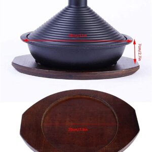 Casserole Dish with Lid Soup Pot Large Cooking Tagine, 28Cm Tajine with Enameled Cast Iron Base and Cone-Shaped Lid for Different Cooking Styles, Cast Iron Tagine with Tray