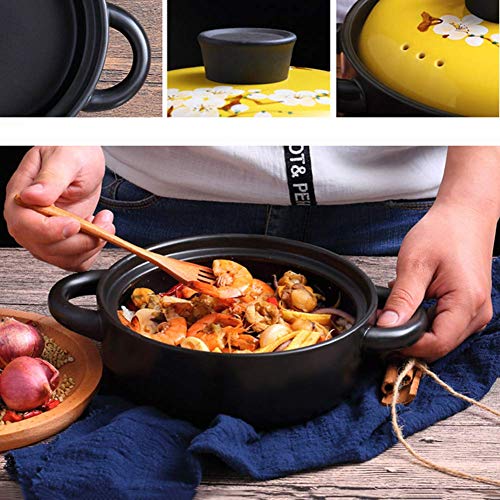 Casserole Dish with Lid Soup Pot Cooking Tagine Pot, 20Cm Tagine Pot Cookware Casserole Pots with Lids Medium Simple Cooking Tagine Lead Free for Home Kitchen 1.5L