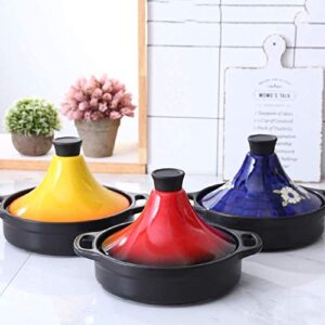 JINXIU Casserole Lead Free Cooking Tagine, Home Cookware Pot Hand Made and Hand Painted Tagine Pot Ceramic Pots for Different Cooking Styles (Color : Red)