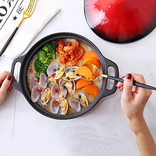 JINXIU Casserole Lead Free Cooking Tagine, Home Cookware Pot Hand Made and Hand Painted Tagine Pot Ceramic Pots for Different Cooking Styles (Color : Red)