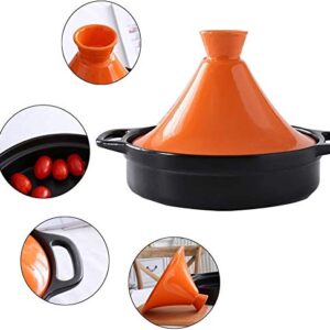 JINXIU Casserole Ceramic Tagine Pot, Tajine Cooking Pot Ceramic Pots for Cooking and Stew Casserole Slow Cooker with 2 Handle and Lid for Home Kitchen,Pink