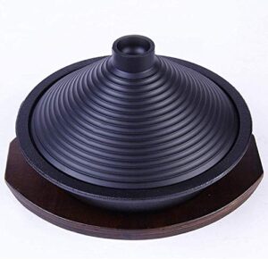 jinxiu casserole large cooking tagine, 28cm tajine with enameled cast iron base and cone-shaped lid for different cooking styles, cast iron tagine with tray