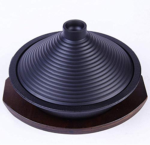 JINXIU Casserole Large Cooking Tagine, 28Cm Tajine with Enameled Cast Iron Base and Cone-Shaped Lid for Different Cooking Styles, Cast Iron Tagine with Tray