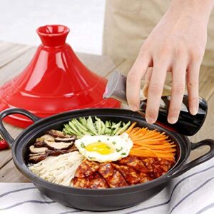 Casserole Dish ZYF 27Cm Lead Free Cooking Tagine, Tagine Pot Ceramic Casserole with Silicone Gloves, for Different Cooking Styles - Compatible with All Stoves