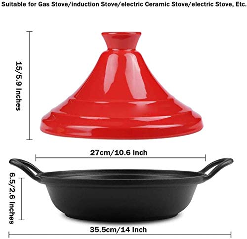 Casserole Dish ZYF 27Cm Lead Free Cooking Tagine, Tagine Pot Ceramic Casserole with Silicone Gloves, for Different Cooking Styles - Compatible with All Stoves