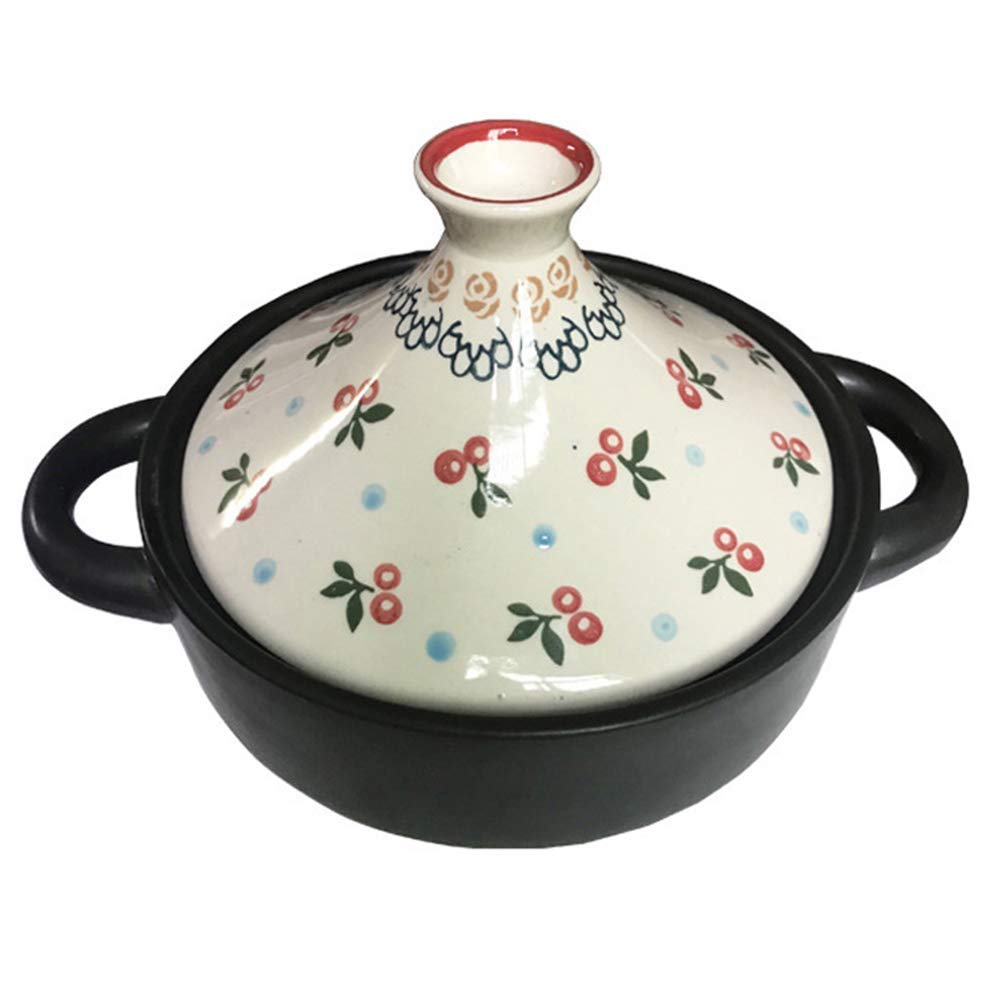 Casserole Dish ZYF Cooking Tagine Pot, 20Cm Tagine Pot Cookware Casserole Pots with Lids Medium Simple Cooking Tagine Lead Free for Home Kitchen 1.5L,