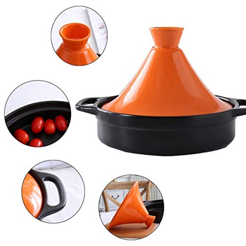 MYYINGBIN Tagine Cast Iron Pot Healthy Lead Free Ceramic Casserole Stew Pot with 2 Handle Housewarming Gift