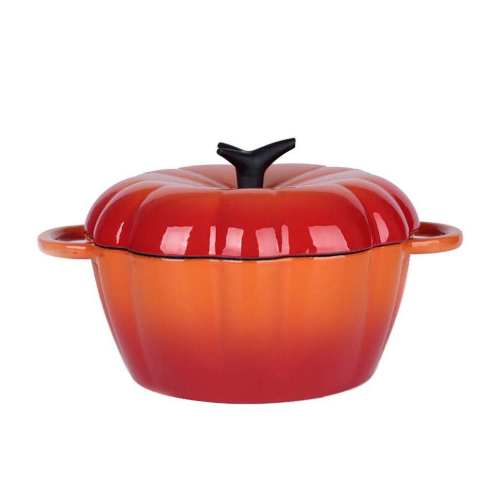 MYYINGBIN 24cm Cast Iron Casserole with Non Stick Enamel Coating, Binaural Tomato Stew Pot with Lid, Gifts for Parents, 1