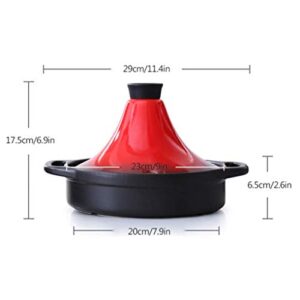 MYYINGBIN Traditional Moroccan Tagine Lead Free Ceramic Stew Pot Cast Iron Layer Enamel Lid Multifunctional Kitchen Cookware with Anti-Scalding Handle, Yellow