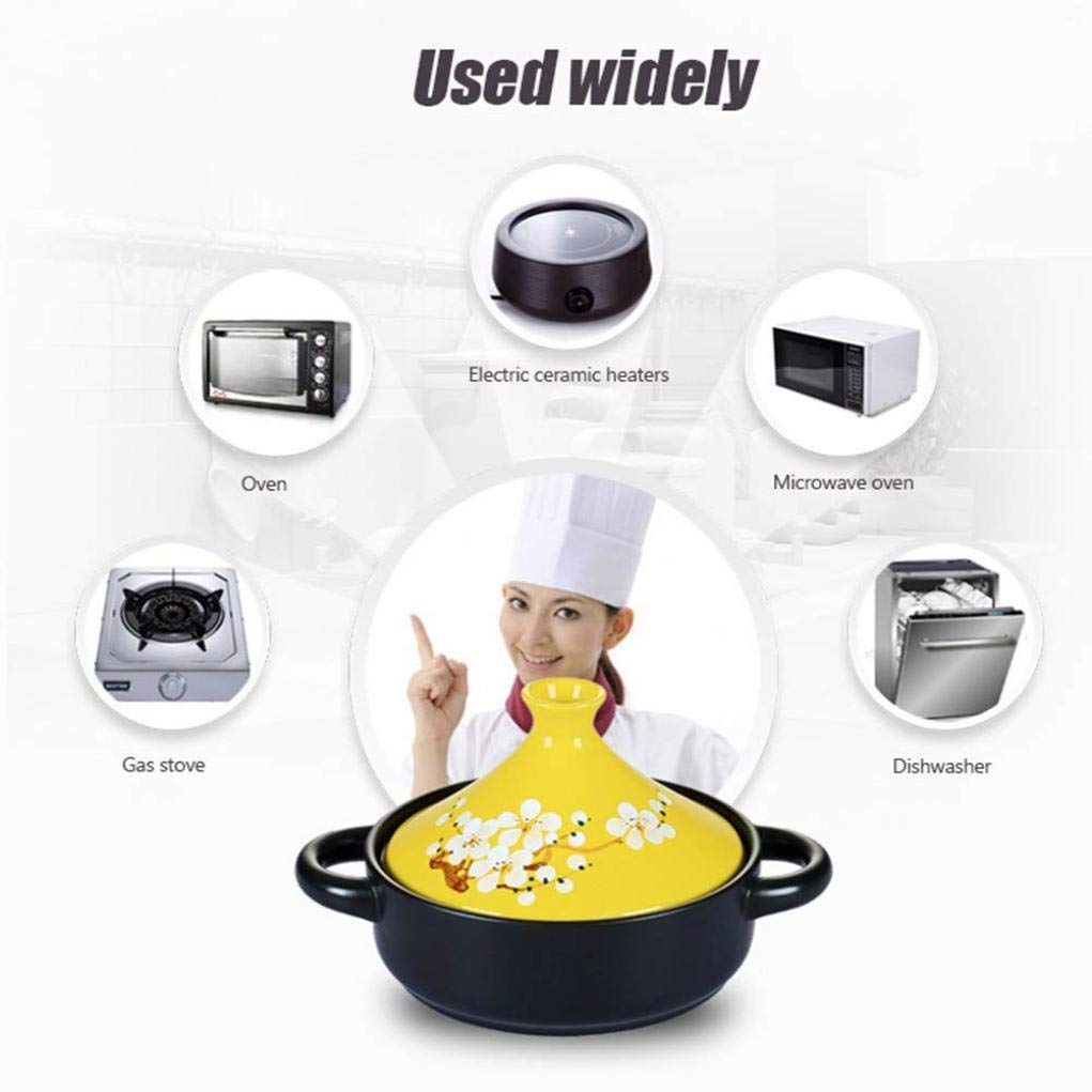 MYYINGBIN Healthy Lead Free Tagine Pot Casserole with Lids 20cm Cookware Slow Cooker