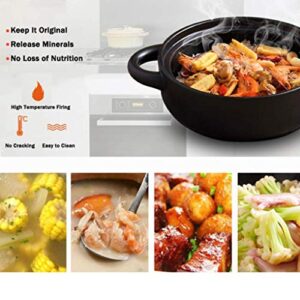 MYYINGBIN 7.9 Inches White Flower Painted Moroccan Tagine Pot Clay Ceramics Casseroles Slow Cooker with Anti-Scalding Handle Easy to Clean