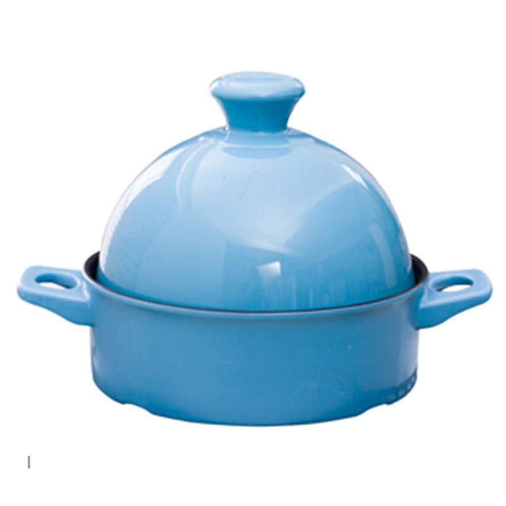 MYYINGBIN Blue Moroccan Tagine Pot Ceramic Stewpot Slow Cooker Anti-Scalding Handle Casserole Easy to Clean