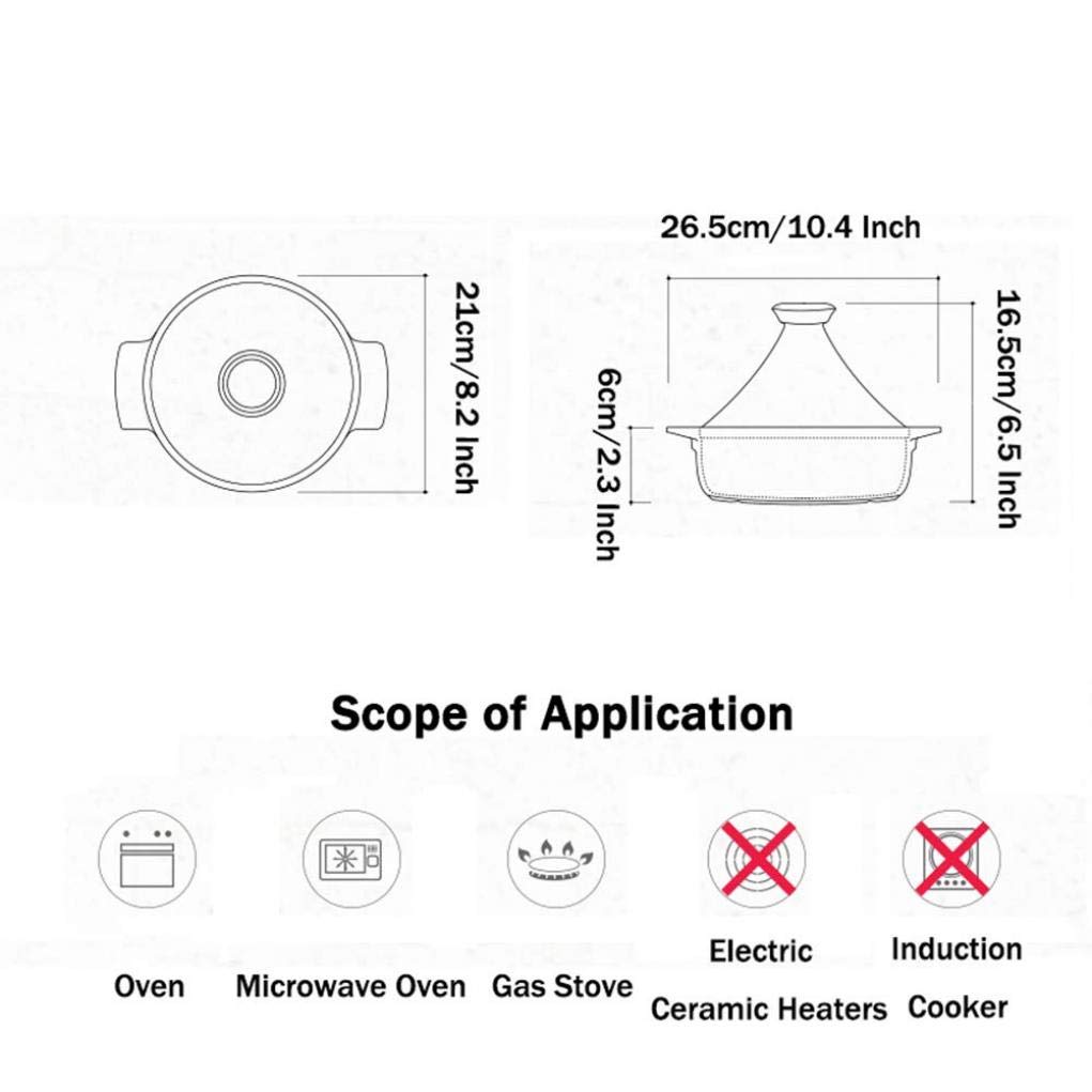 MYYINGBIN Moroccan Tagine Ceramic Micro Pressure Cooker with Tapered Lid Easy to Clean Suitable for Oven Microwave Gas Stove, Pink