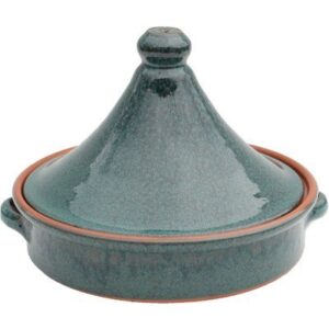 amazing cookware 25cm terracotta tagine in 'peacock green