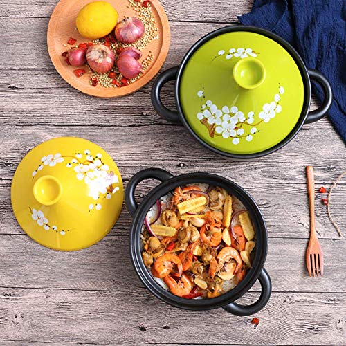 ZYF Casserole Dish Tagine Pot Cookware, 20Cm Cooking Tagine Pot Casserole Pots with Lids Medium Simple Cooking Tagine Lead Free Cold and Heat Resistant,