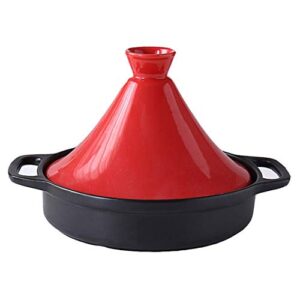 casserole dish zyf ceramic tagine pot, tajine cooking pot ceramic pots for cooking and stew casserole slow cooker with 2 handle and lid for home kitchen,red
