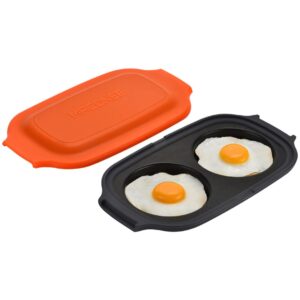 maconee microwave egg fryer | microwave egg cooker & poacher for breakfast sandwiches | microwave maker for 2 eggs eggwich & egg mcmuffin | dishwasher-safe & bpa-free