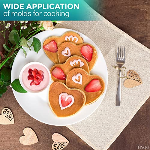 5Pcs Egg Rings for Frying Eggs - Pancake Mold Women's Day Breakfast Accessories Heart Ring Star Shaped Molds Mickey Mouse Mold Round Egg Mold - Stainless Steel Ring Molds for Cooking Egg Accessories